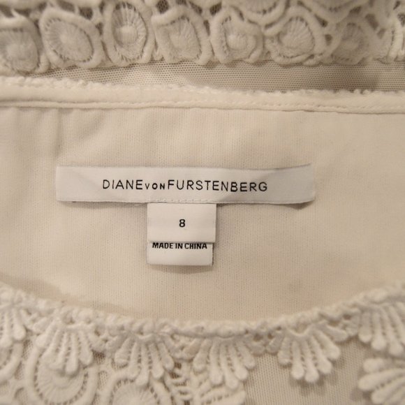 Diane Von Furstenberg Tavita Cosmic Lace Peplum Top Size 8 | Size 8 - Picture 5 of 7
